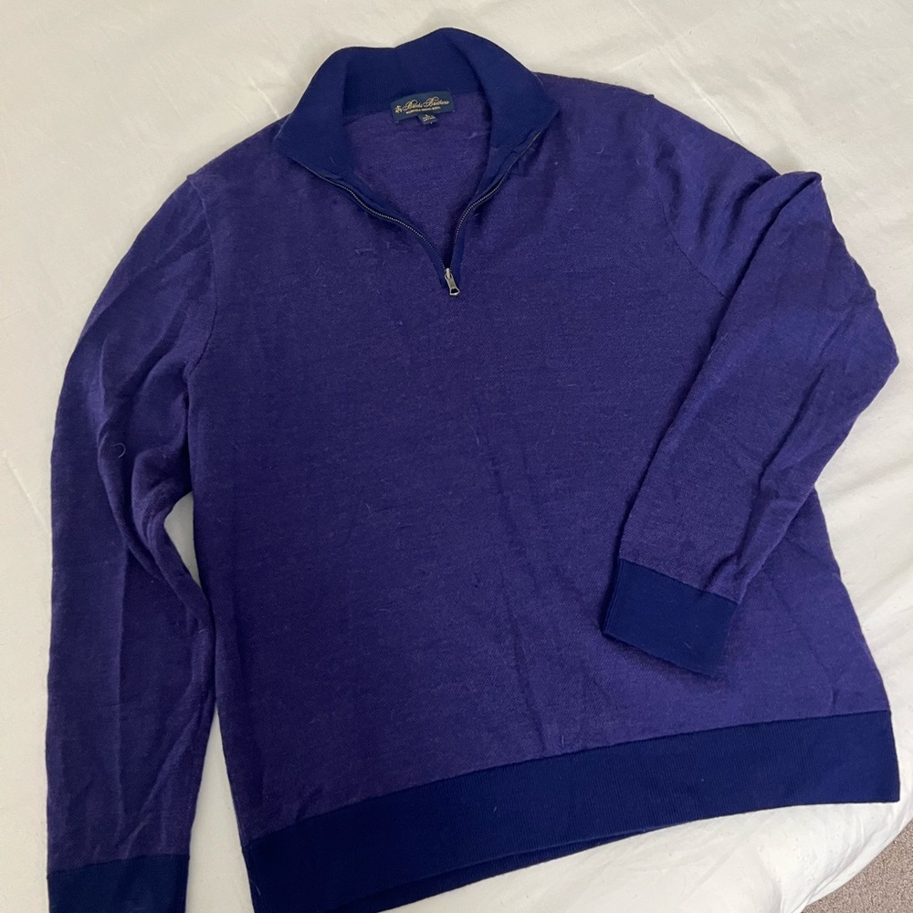 Brooks Brothers Men's Zip-Up Sweater in Deep Blue